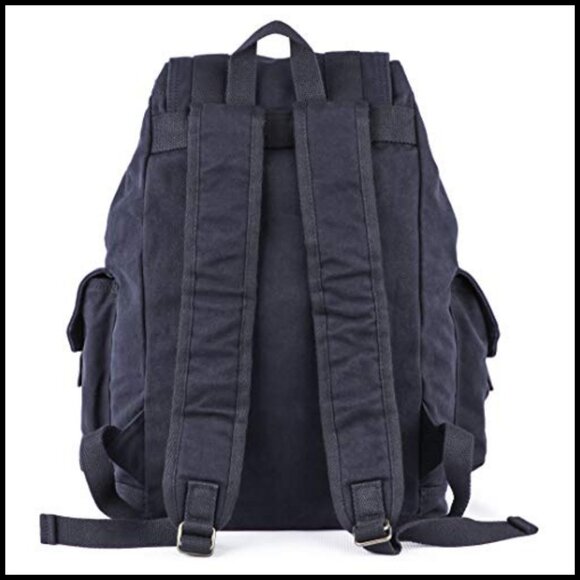 Vintage Canvas Backpack Rucksack Thick Durable Daypack Classic Retro Style main image 4